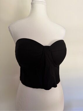 Princess Polly Black Strapless Bustier Crop Top